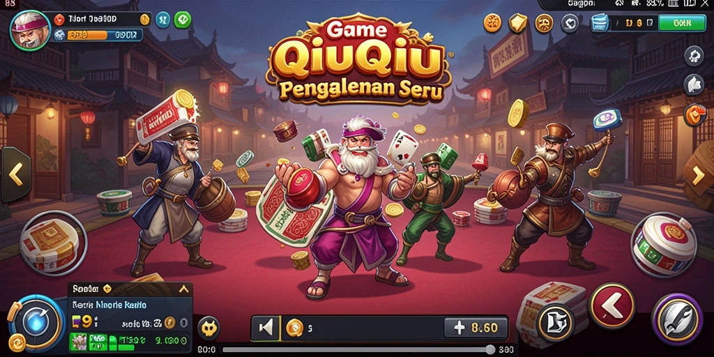 Tampilan gameplay QiuQiu yang menegangkan dan menghibur.