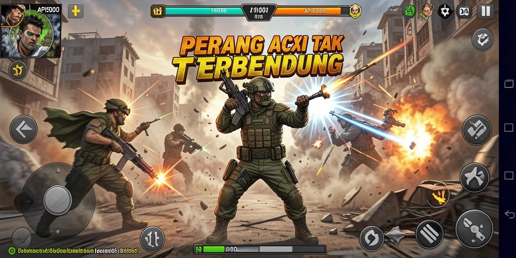 Screenshot gameplay API5000 menampilkan aksi pertarungan yang menegangkan.