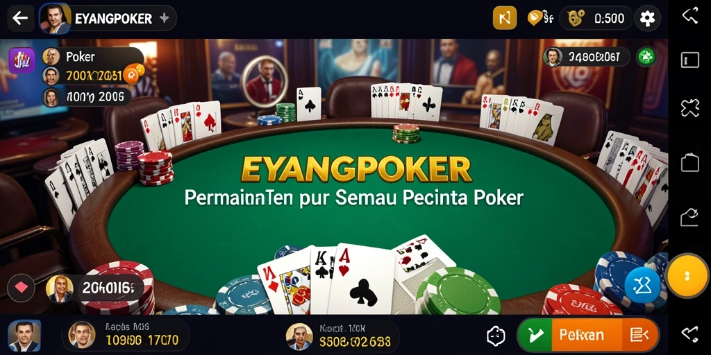 Screenshot gameplay EYANGPOKER menampilkan aksi menarik permainan poker.