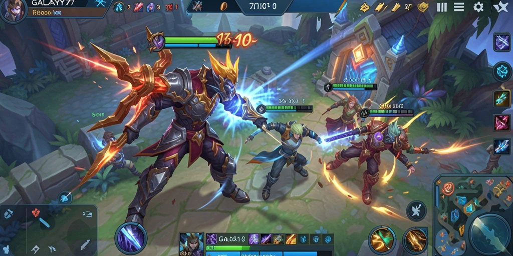 Gameplay intens di arena MOBA GALAXY77.