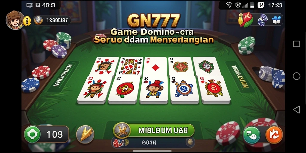 Tampilan gameplay Domino yang seru dan interaktif di GN777.