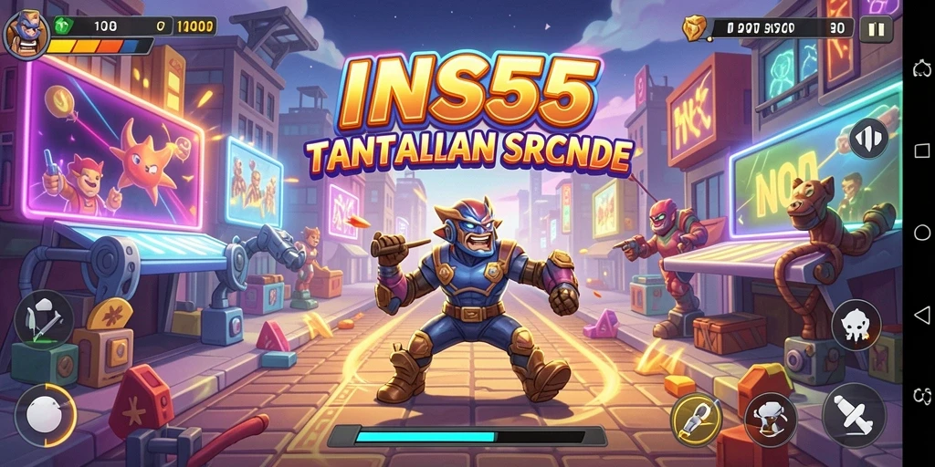 Tangkapan layar INS55 menampilkan aksi seru permainan Arcade.
