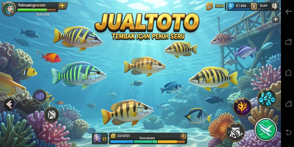 Tampilan menarik dari JUALTOTO yang menunjukkan gameplay tembak ikan.