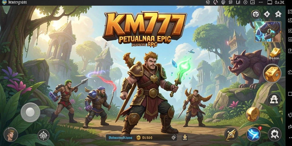 Tangkapan layar KM777 menampilkan aksi seru dalam pertarungan RPG.