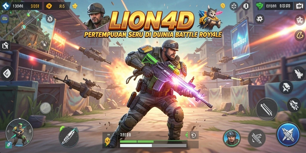 Gameplay seru LION4D dalam pertempuran Battle Royale.