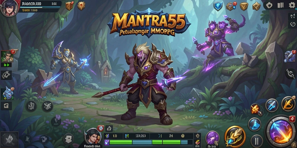 Tangkapan layar gameplay seru MANTRA55 dalam dunia MMORPG.