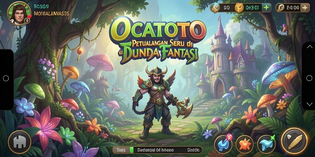 Screenshot OCATOTO menampilkan aksi pertarungan seru di dunia fantasi.