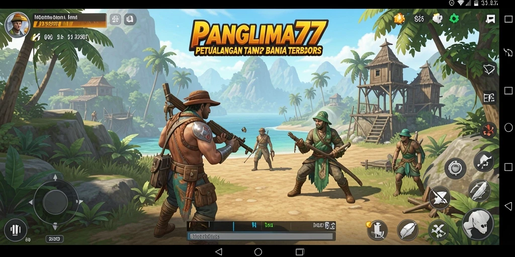 Tampilan fantastis gameplay PANGLIMA77 di dunia terbuka.