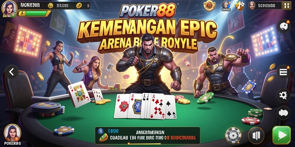 Gameplay POKER88 yang seru dalam pertempuran Battle Royale.