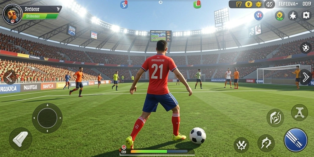 Screenshot PP7 menampilkan intense gameplay olahraga yang seru.