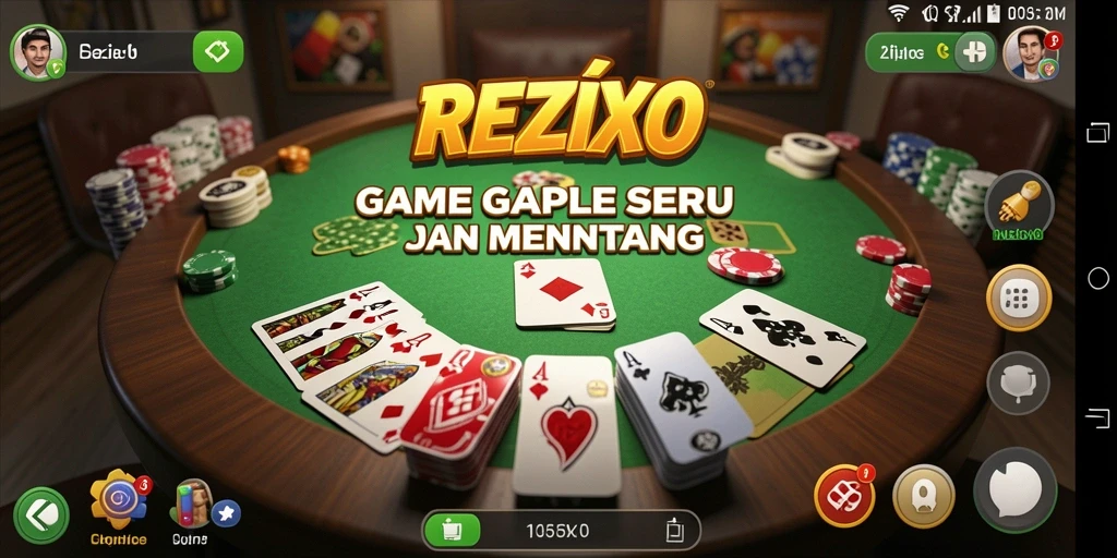 Gameplay seru dari REZIXO saat bermain Gaple dengan teman.