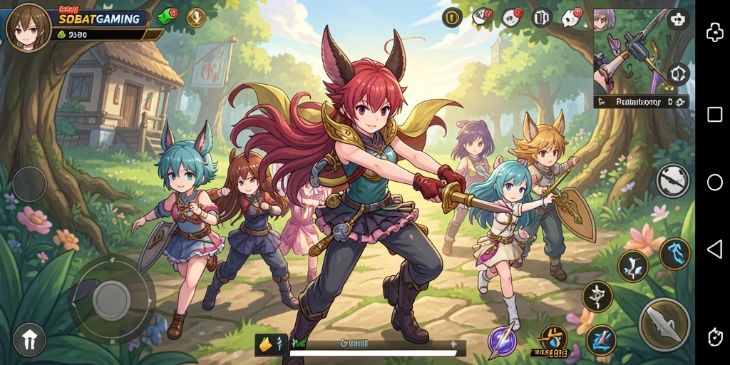 Tampilkan gameplay seru dari SOBATGAMING dalam dunia anime.